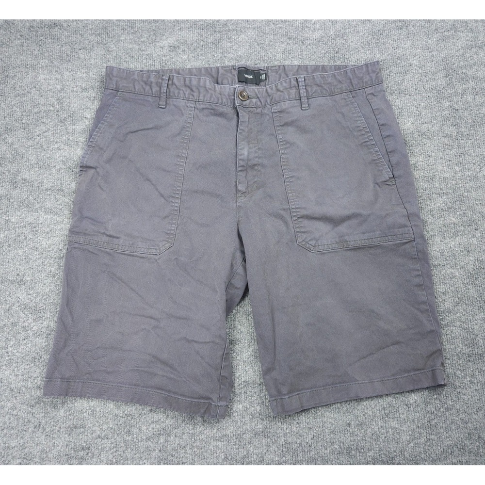 VINCE. Shorts Men's 36 Gray Cotton Stretch Preppy Relaxed 10" Inseam